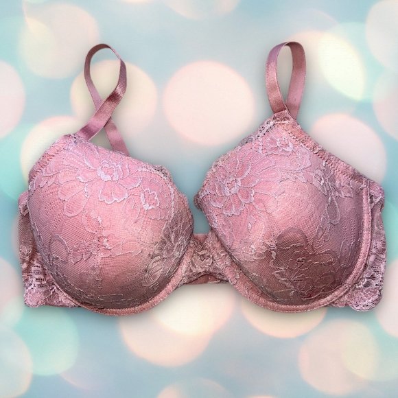 Tahari Women’s Plus Size Pink Sexy Lace Full Coverage Bra Size 40D - Picture 1 of 3